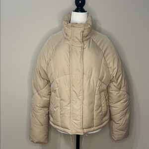 Topshop Beige Quilted Puffer Jacket